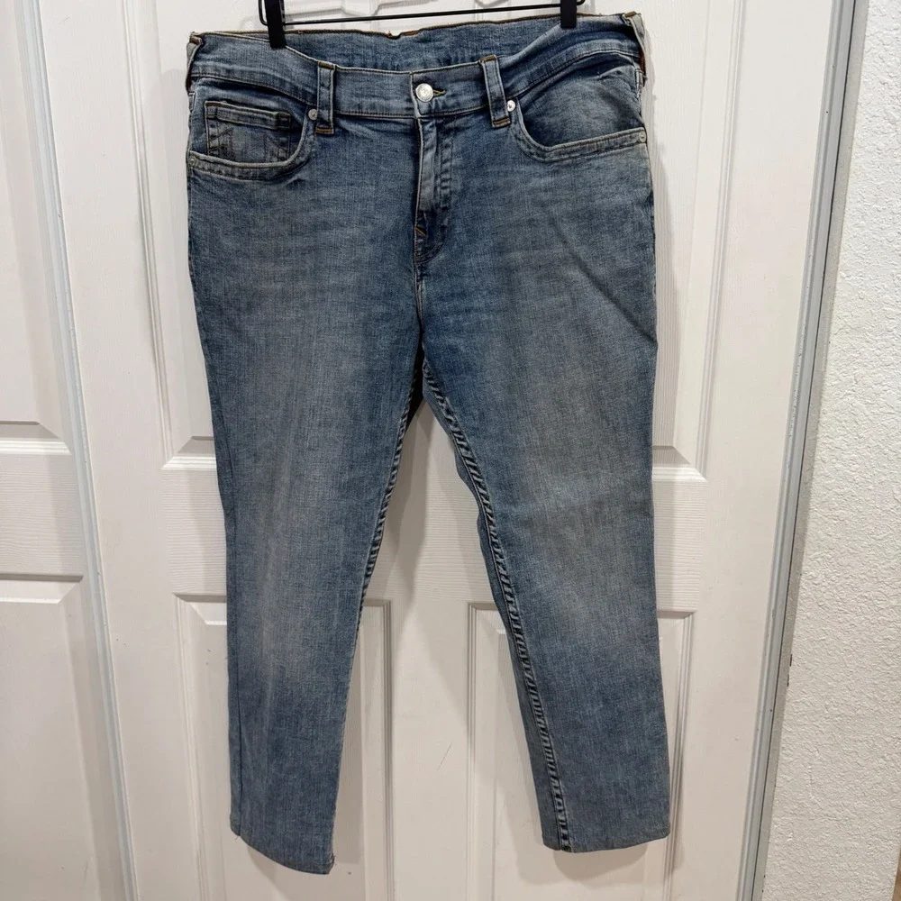 True Religion Geno No Flap SN Slim Jeans Blue Denim Size 38 104399 HGRL